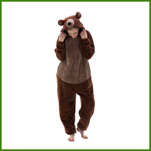 Sherpa Bear Costume Snug Fit Unisex Adult Onesie Pajamas